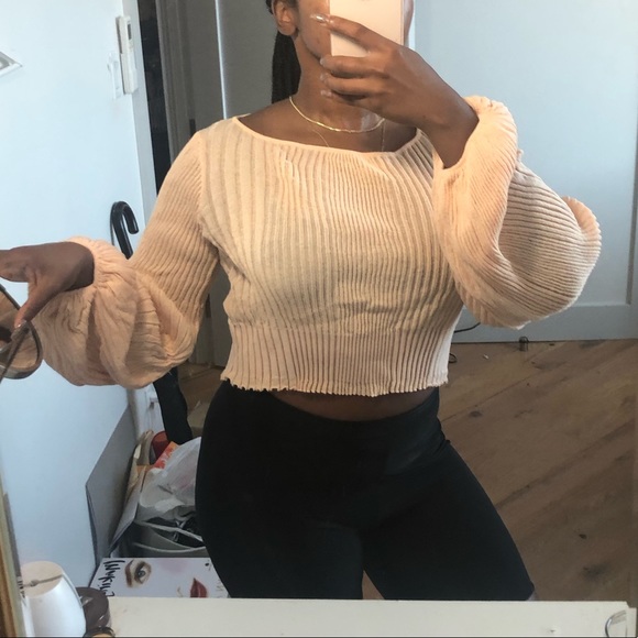 Zara Rose gold crop Sweater - Picture 4 of 4